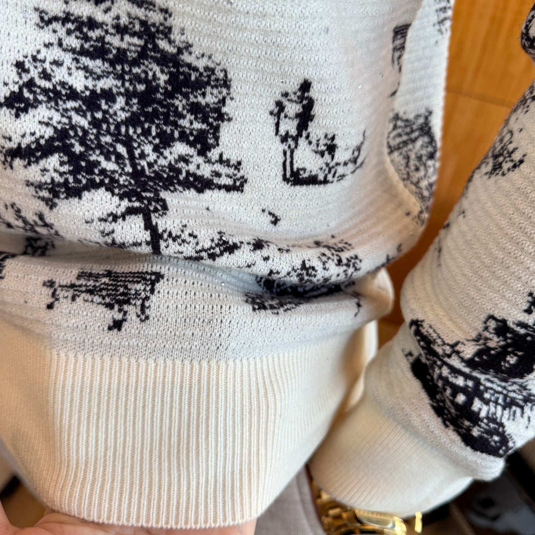 Louis Vuitton Scenic Toile Jacquard Sweater - Ivory