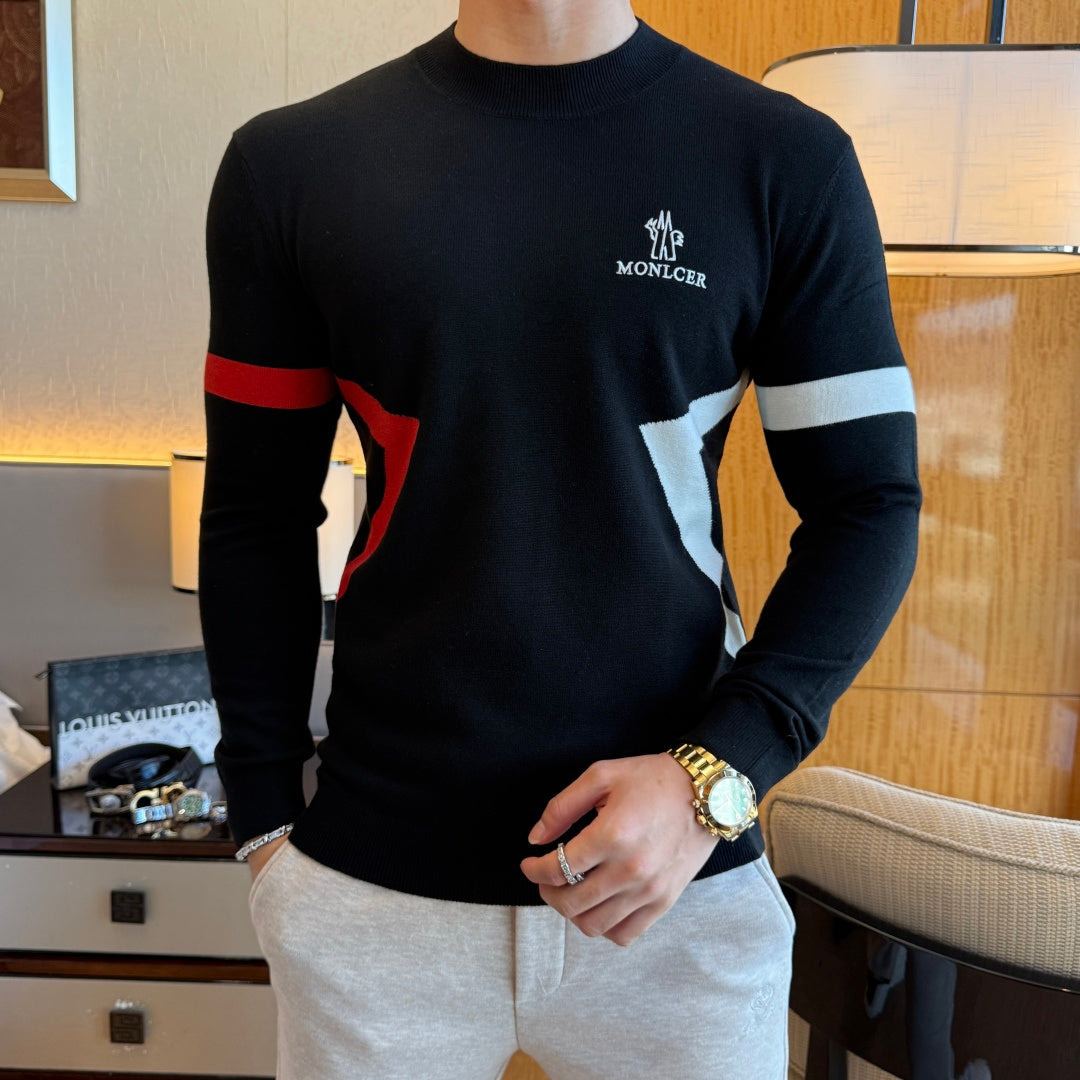 Moncler Colorblock Geometric Sweater