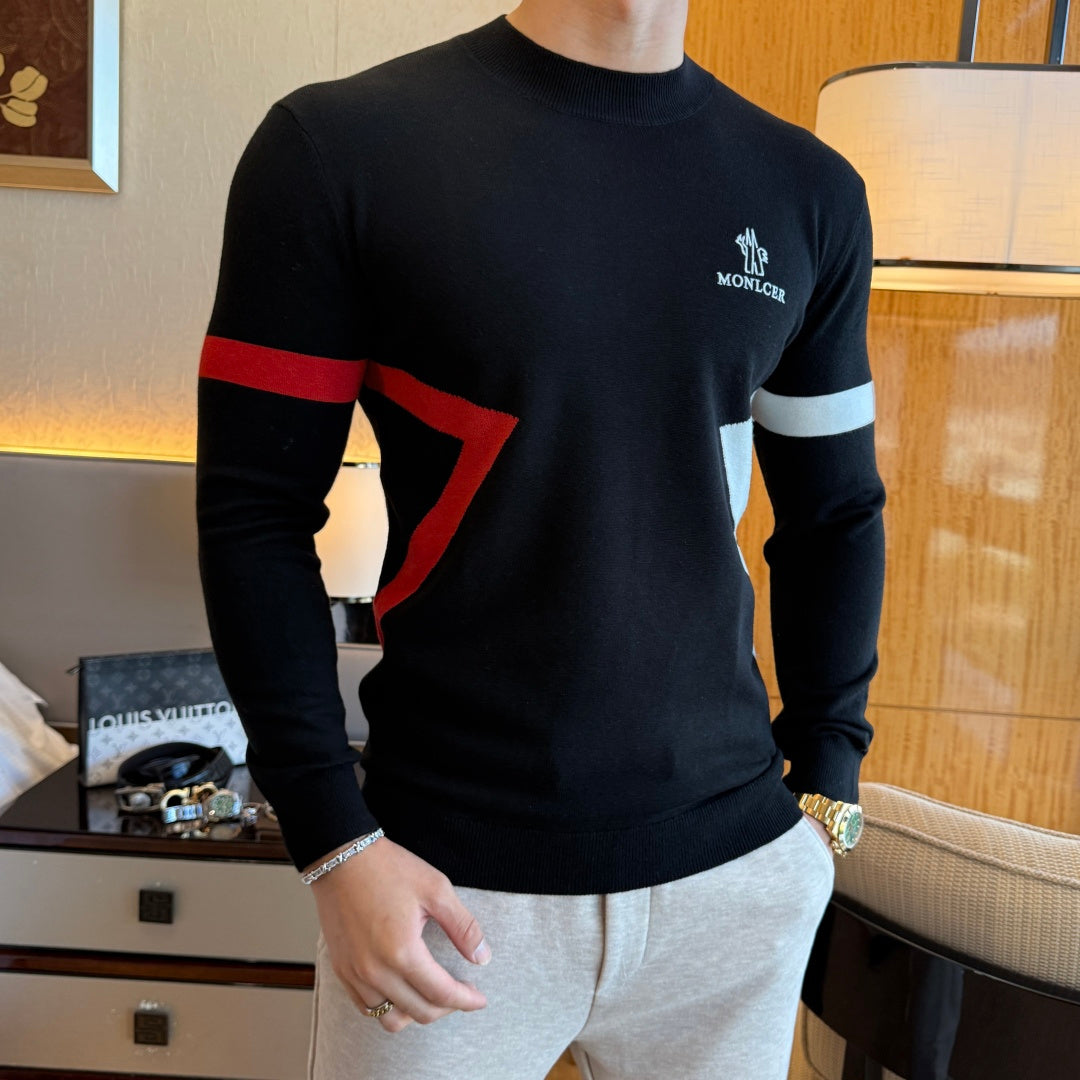 Moncler Colorblock Geometric Sweater