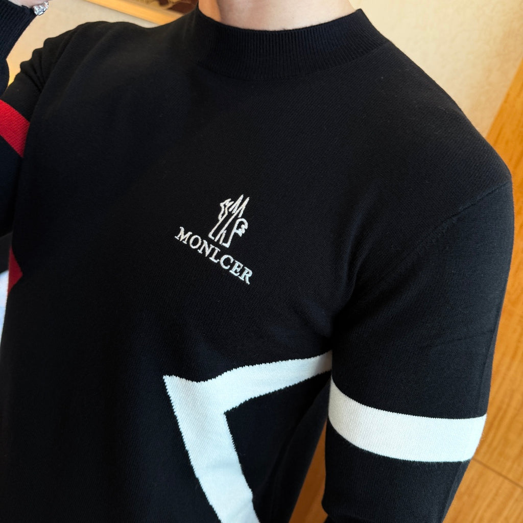 Moncler Colorblock Geometric Sweater