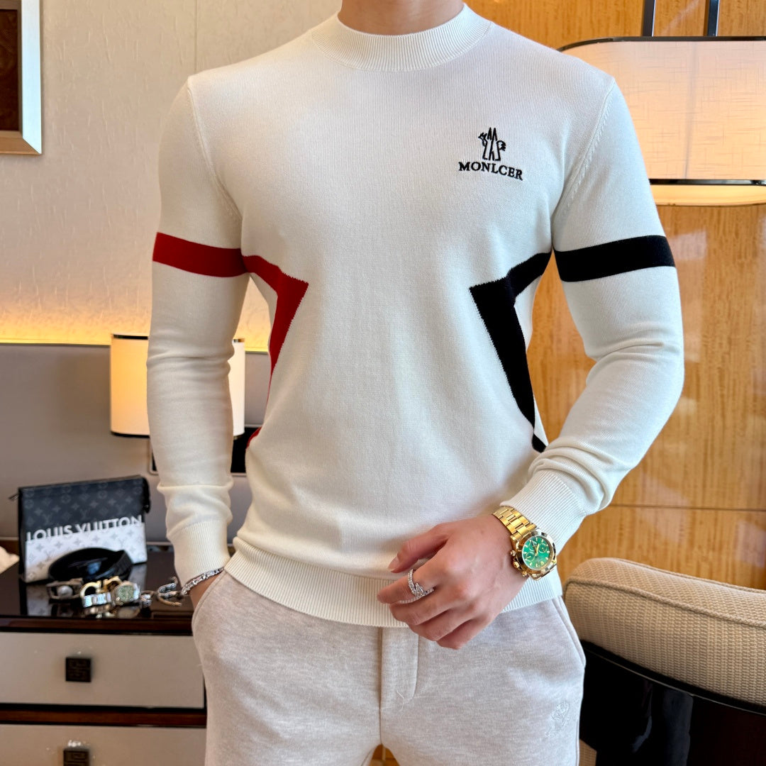 Moncler Colorblock Geometric Sweater