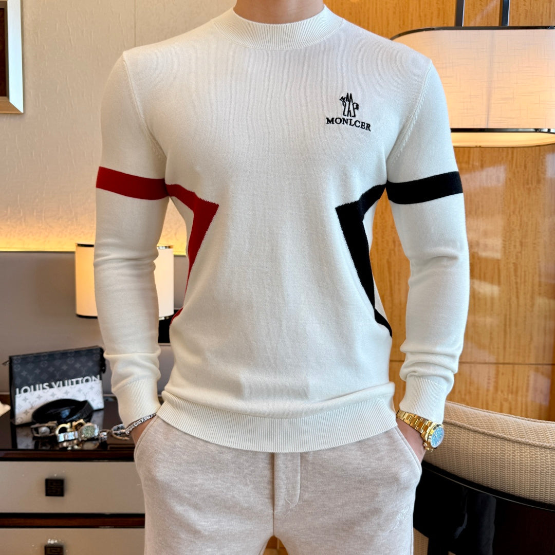Moncler Colorblock Geometric Sweater