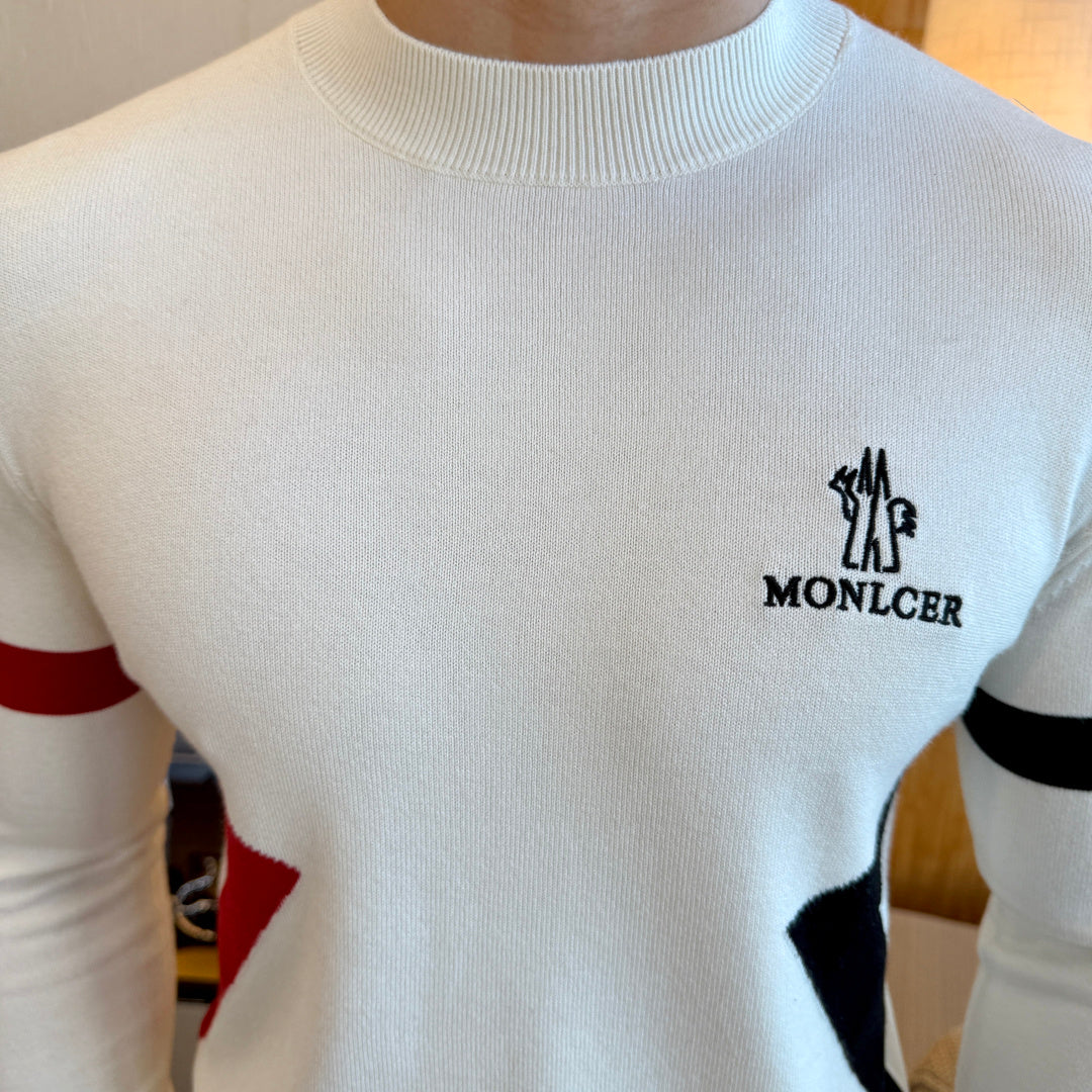 Moncler Colorblock Geometric Sweater