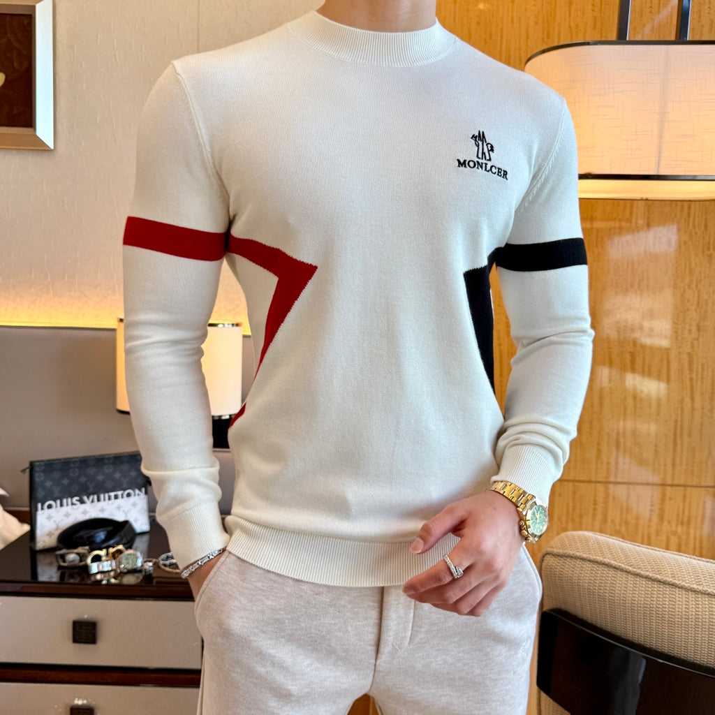 Moncler Colorblock Geometric Sweater