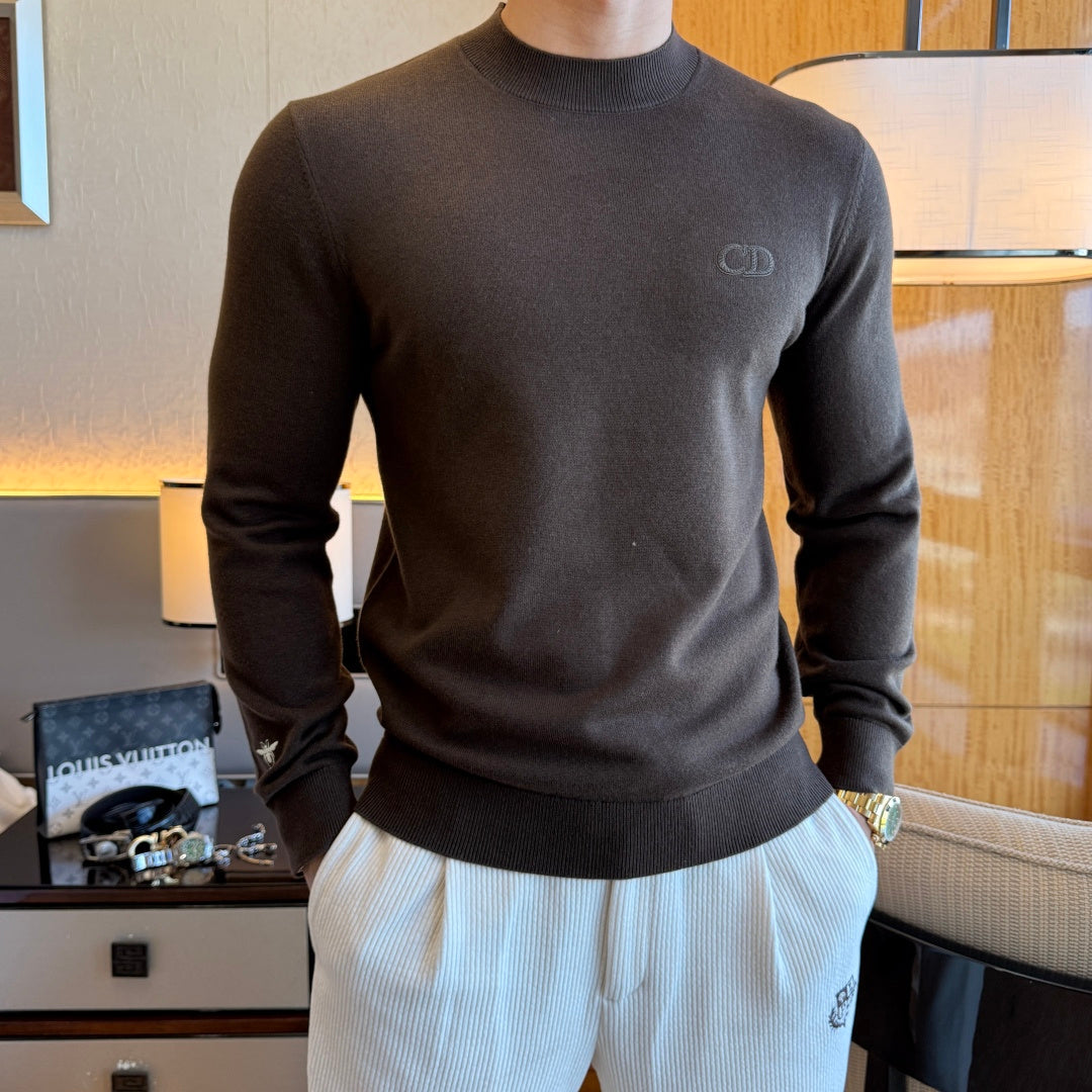 Dior CD Logo Bee Detail Sweater - Charcoal