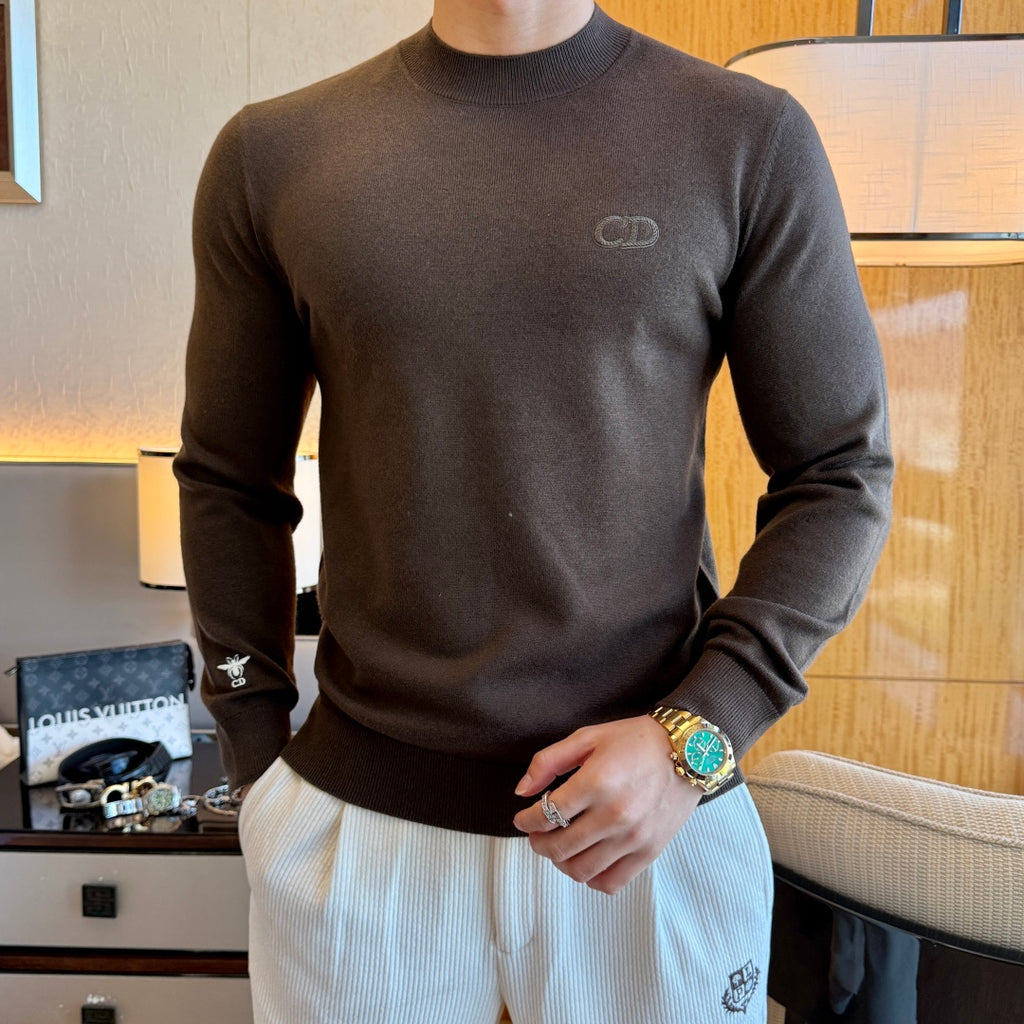 Dior CD Logo Bee Detail Sweater - Charcoal