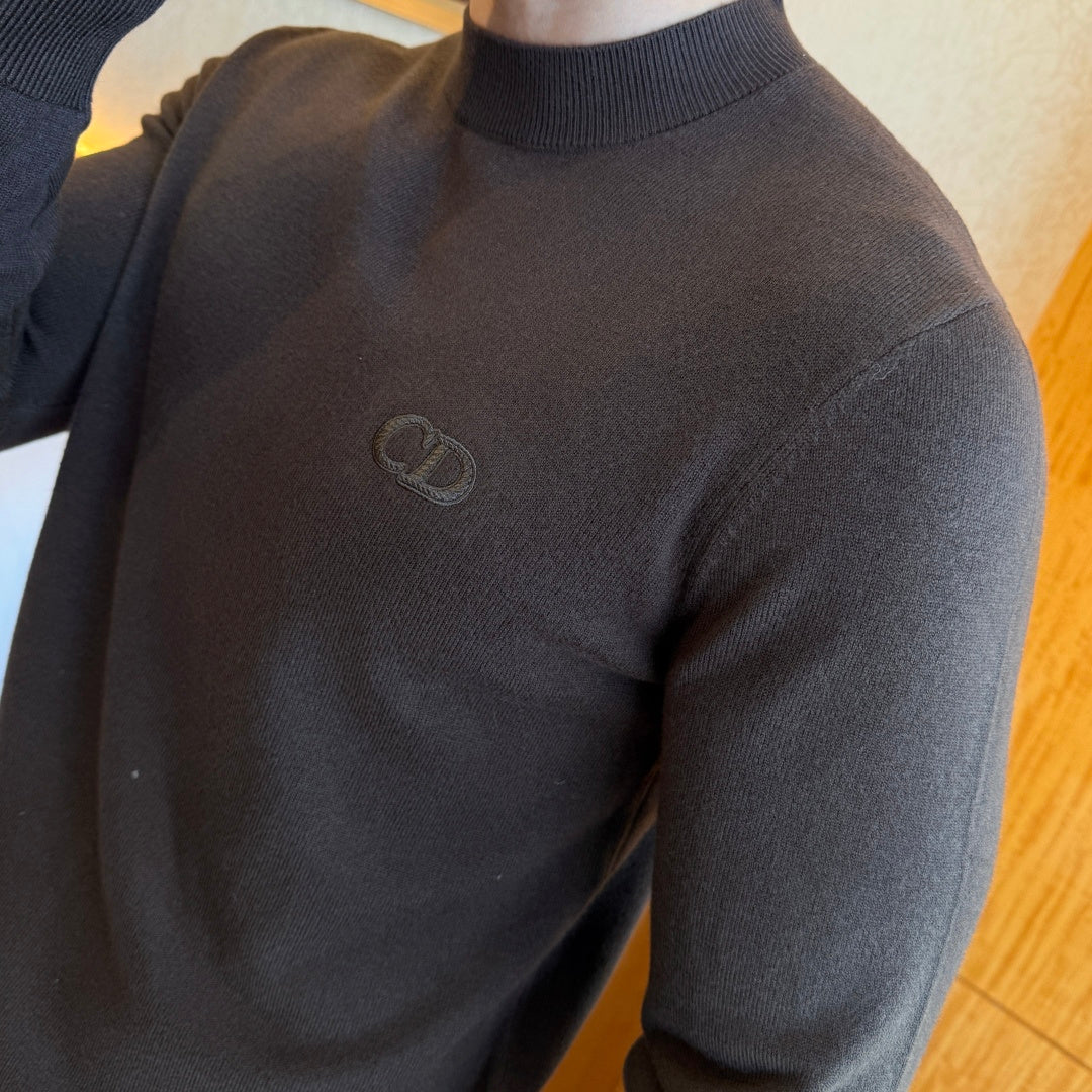 Dior CD Logo Bee Detail Sweater - Charcoal