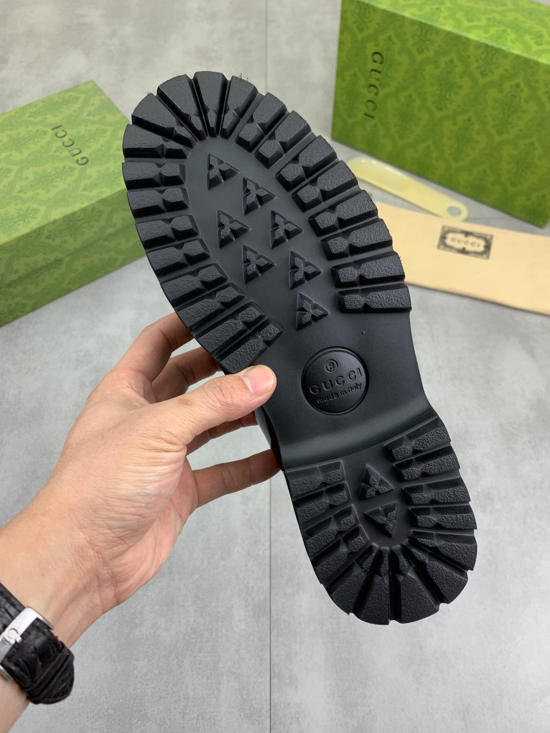Gucci GG Monogram Platform Loafers Black