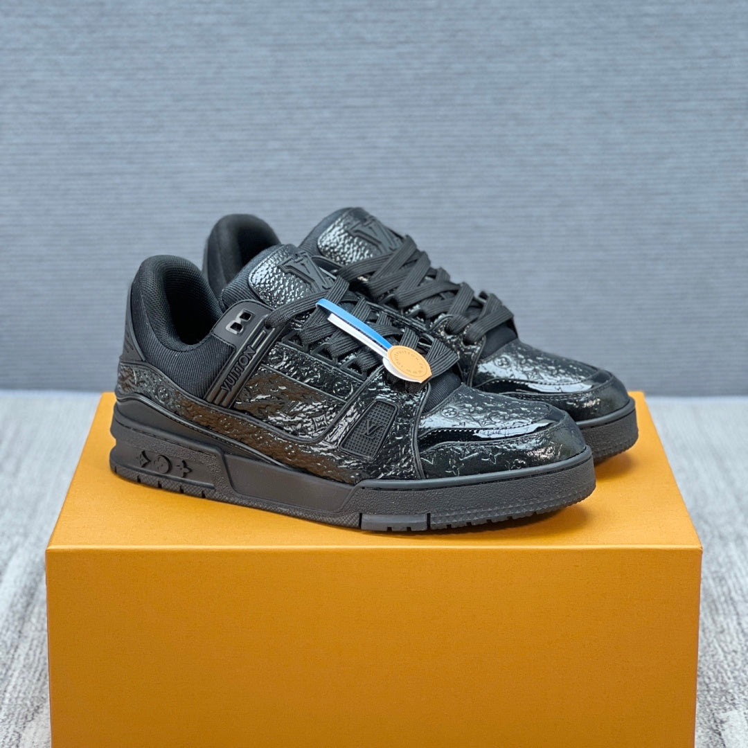 Louis Vuitton LV Trainer Sneaker - All Black Patent