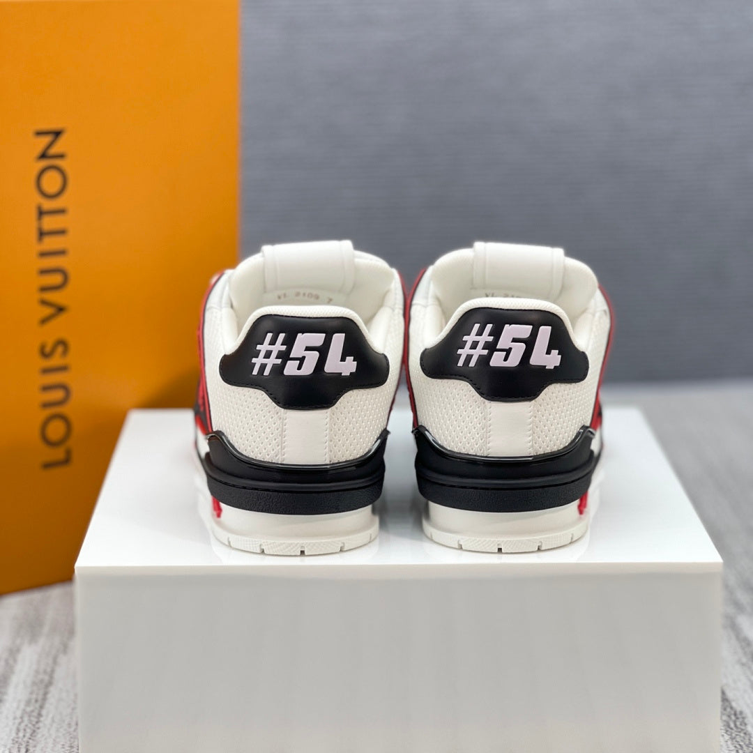 Louis Vuitton LV Trainer Sneaker - White/Black/Red #54