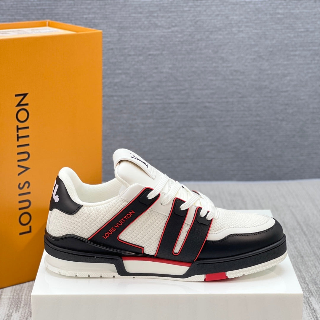 Louis Vuitton LV Trainer Sneaker - White/Black/Red #54