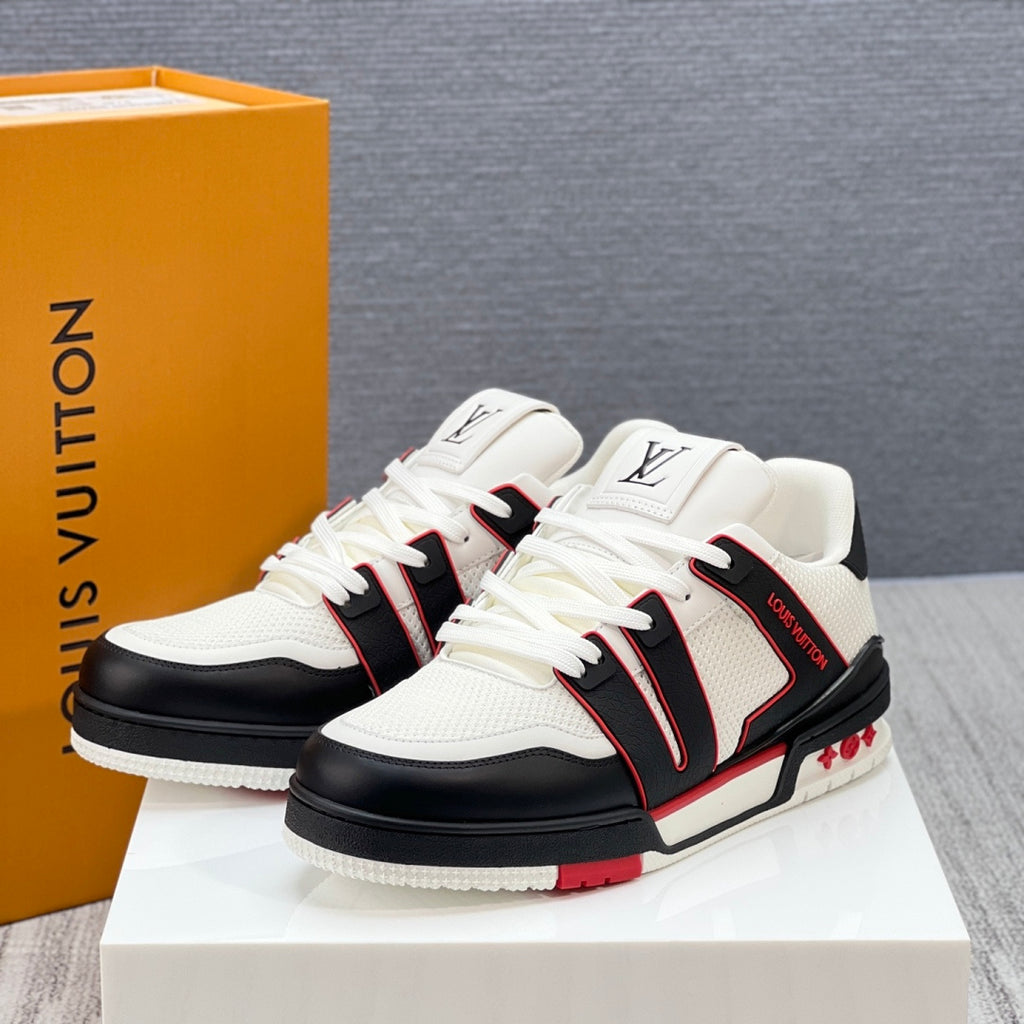 Louis Vuitton LV Trainer Sneaker - White/Black/Red #54