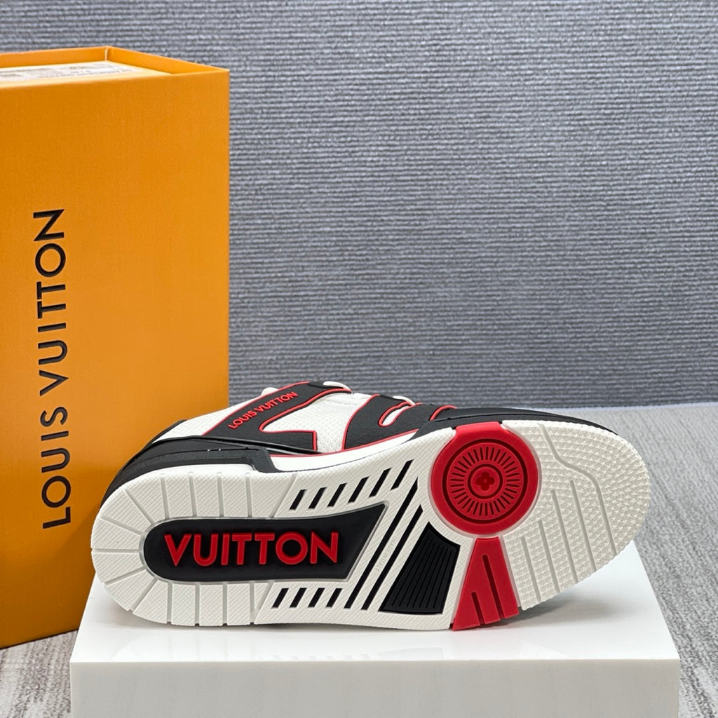 Louis Vuitton LV Trainer Sneaker - White/Black/Red #54