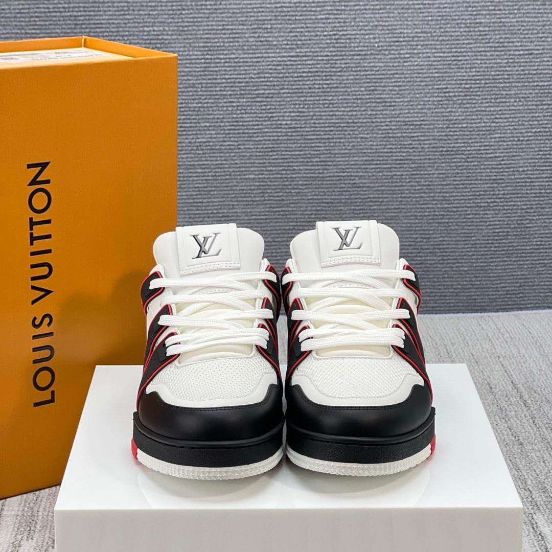 Louis Vuitton LV Trainer Sneaker - White/Black/Red #54