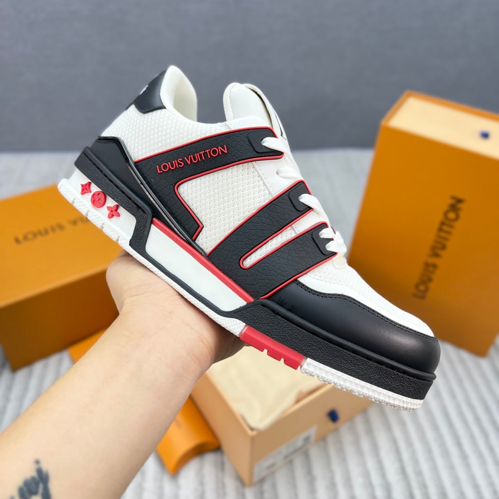 Louis Vuitton LV Trainer Sneaker - White/Black/Red #54