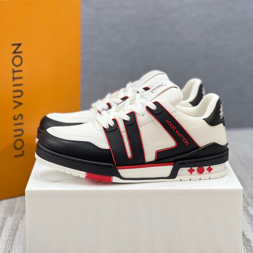 Louis Vuitton LV Trainer Sneaker - White/Black/Red #54