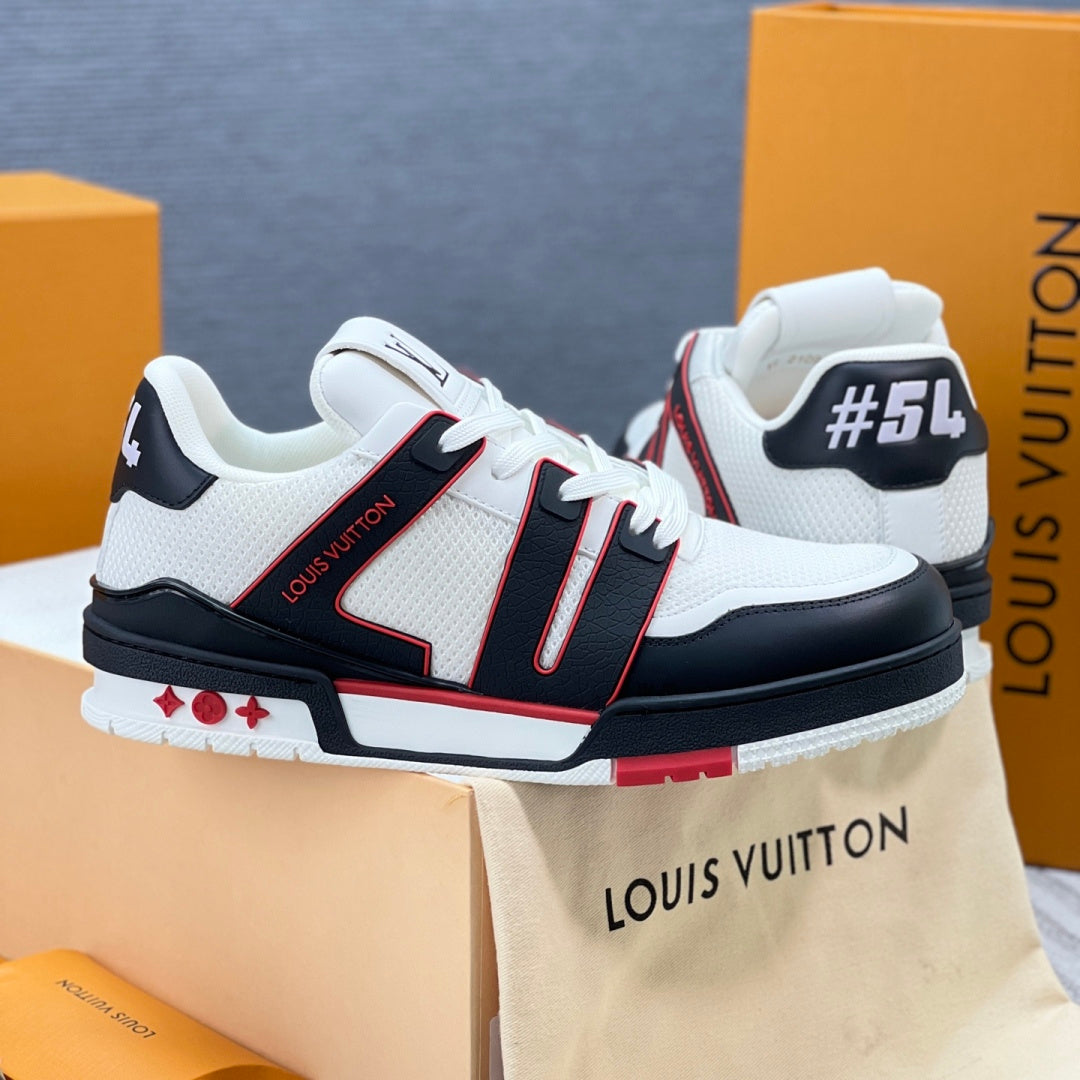 Louis Vuitton LV Trainer Sneaker - White/Black/Red #54