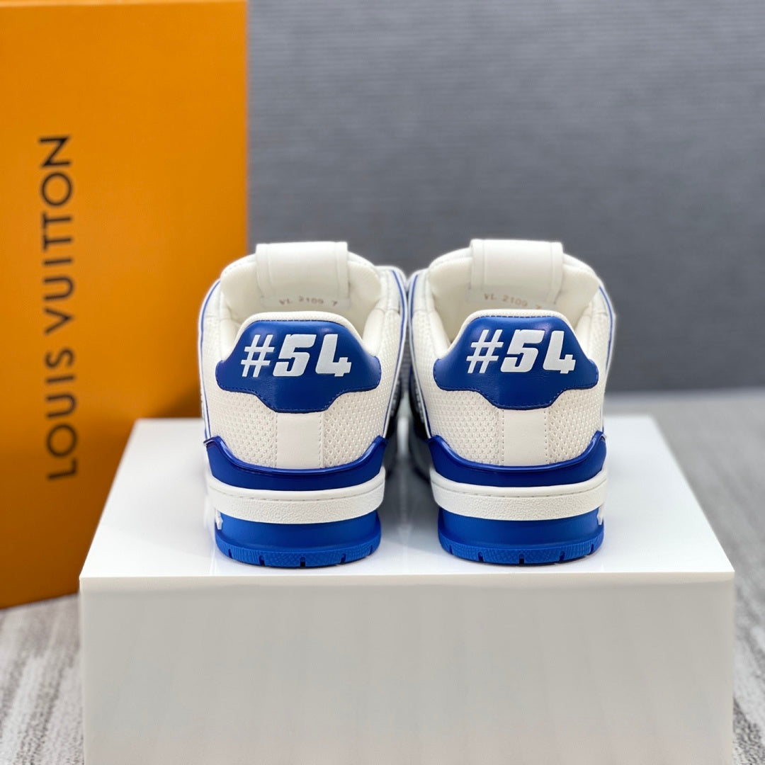 Louis Vuitton LV Trainer Sneaker - White/Royal Blue #54