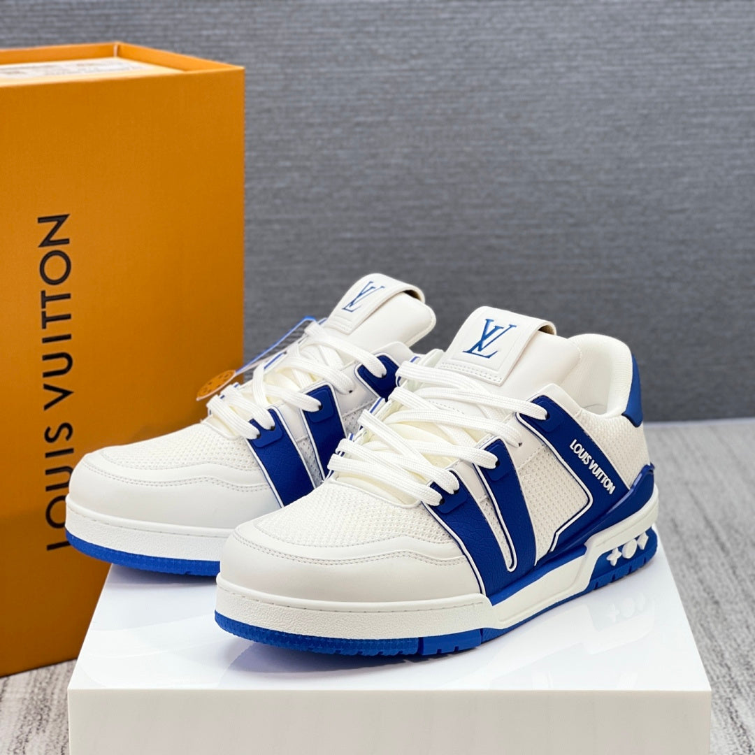 Louis Vuitton LV Trainer Sneaker - White/Royal Blue #54