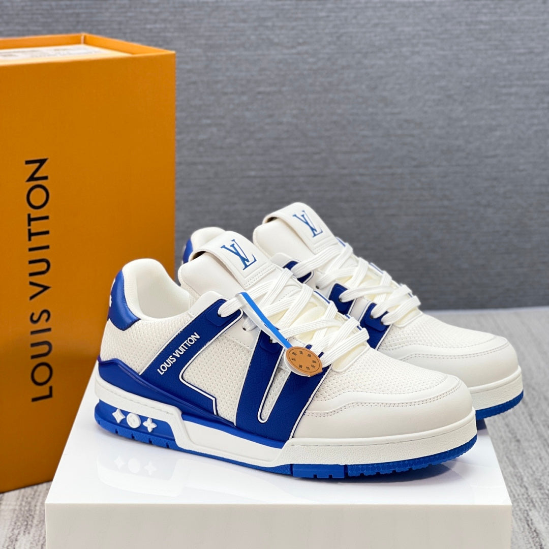Louis Vuitton LV Trainer Sneaker - White/Royal Blue #54