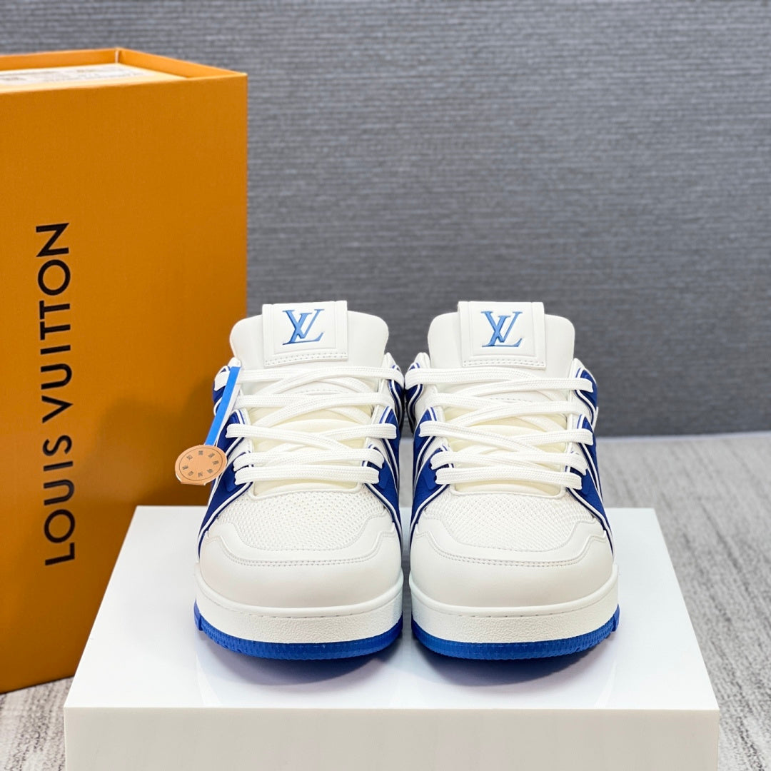 Louis Vuitton LV Trainer Sneaker - White/Royal Blue #54