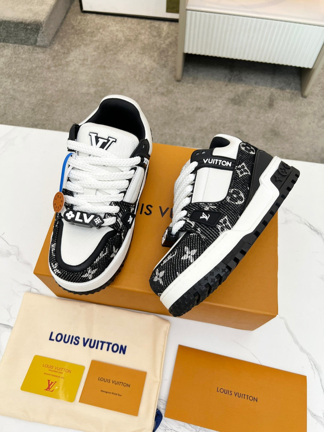 Louis Vuitton LV Trainer Sneaker - Black/White Monogram