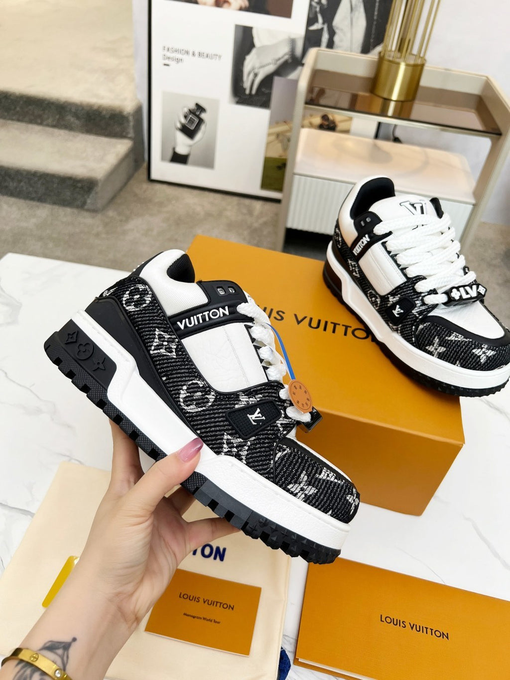 Louis Vuitton LV Trainer Sneaker - Black/White Monogram