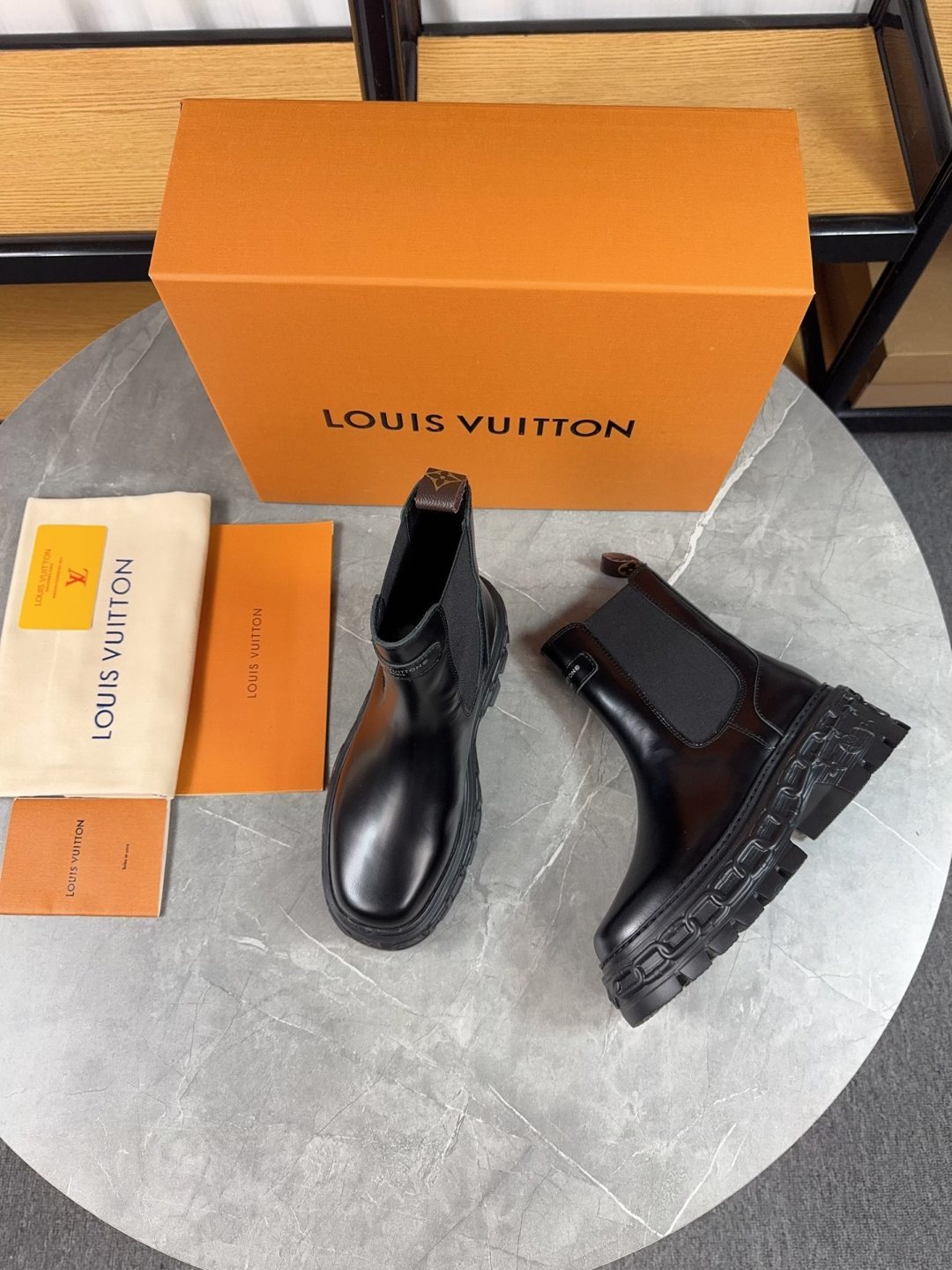 LV Fur Boots - Black Leather & Mink Fur