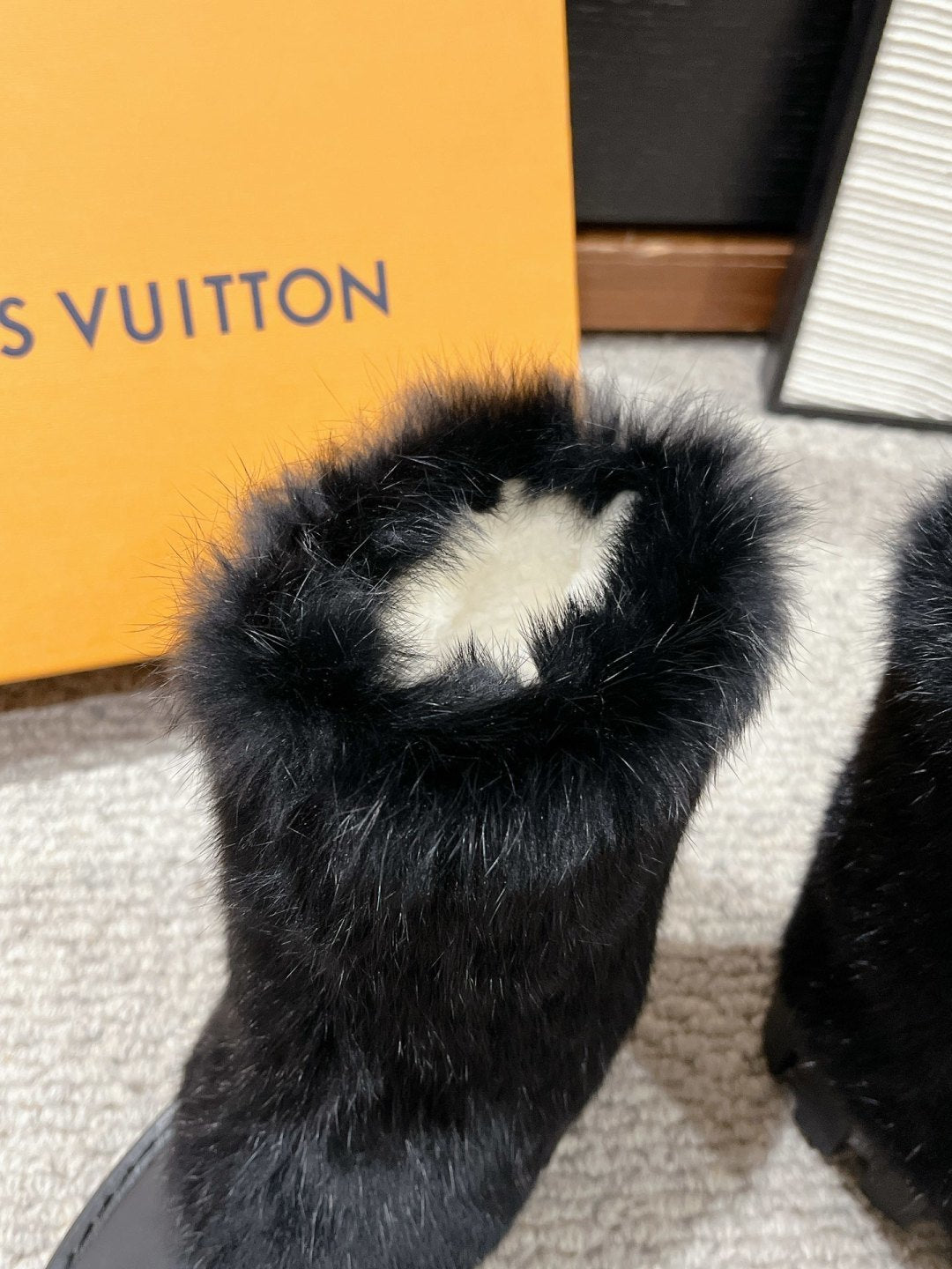 LV Fur Boots - Black Leather & Mink Fur