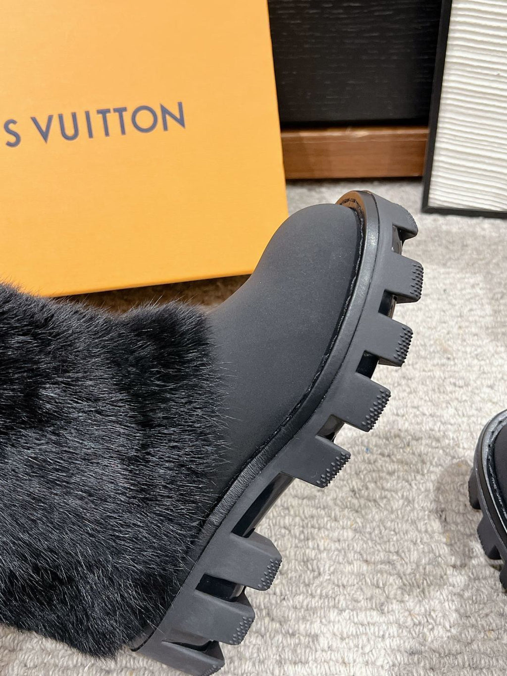 LV Fur Boots - Black Leather & Mink Fur