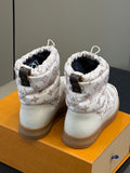 LV Pillow Boots - White Monogram Puffer Ankle Boots