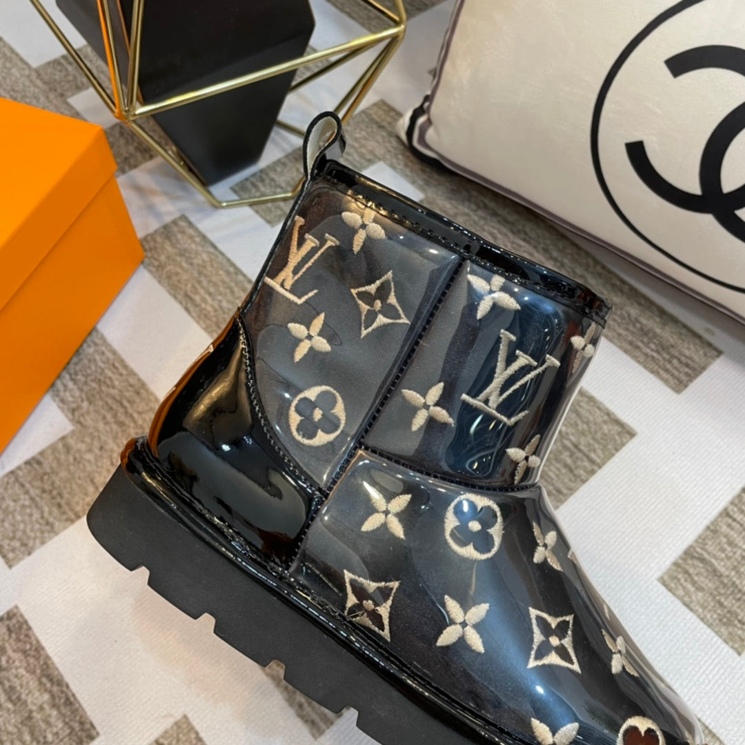 LV Work Boots - Wheat Monogram Canvas Lace-Up