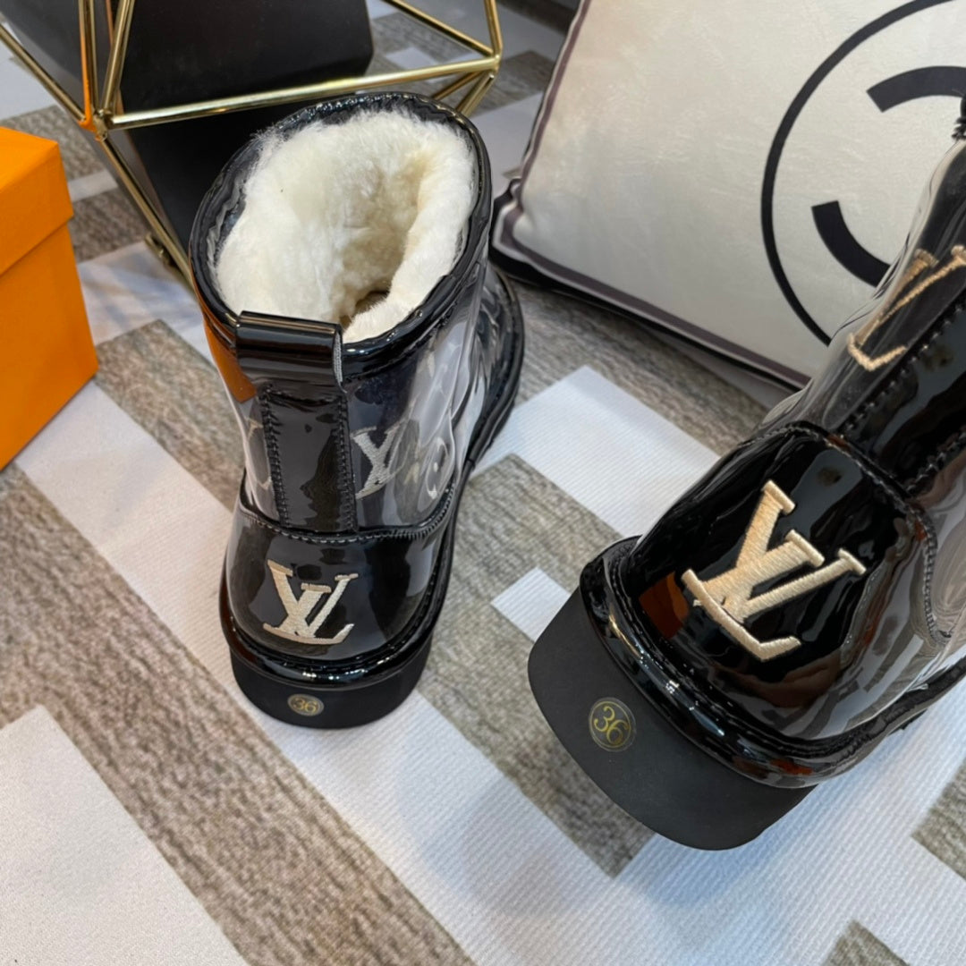LV Work Boots - Wheat Monogram Canvas Lace-Up