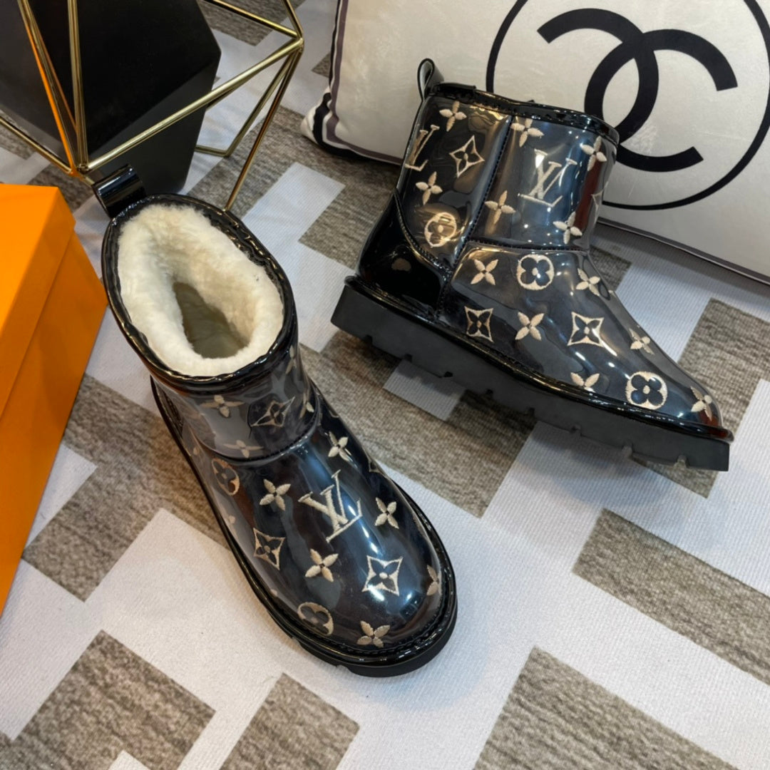 LV Work Boots - Wheat Monogram Canvas Lace-Up