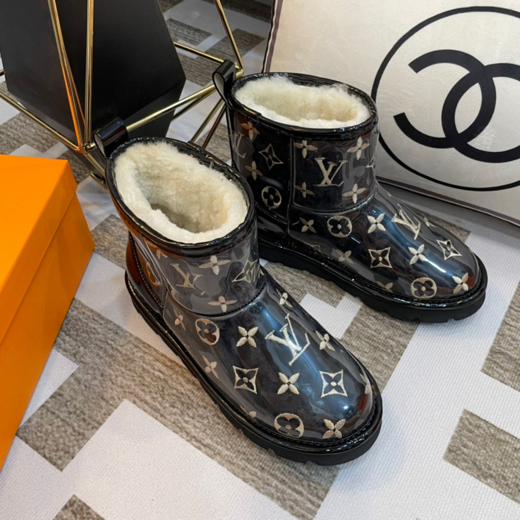 LV Work Boots - Wheat Monogram Canvas Lace-Up