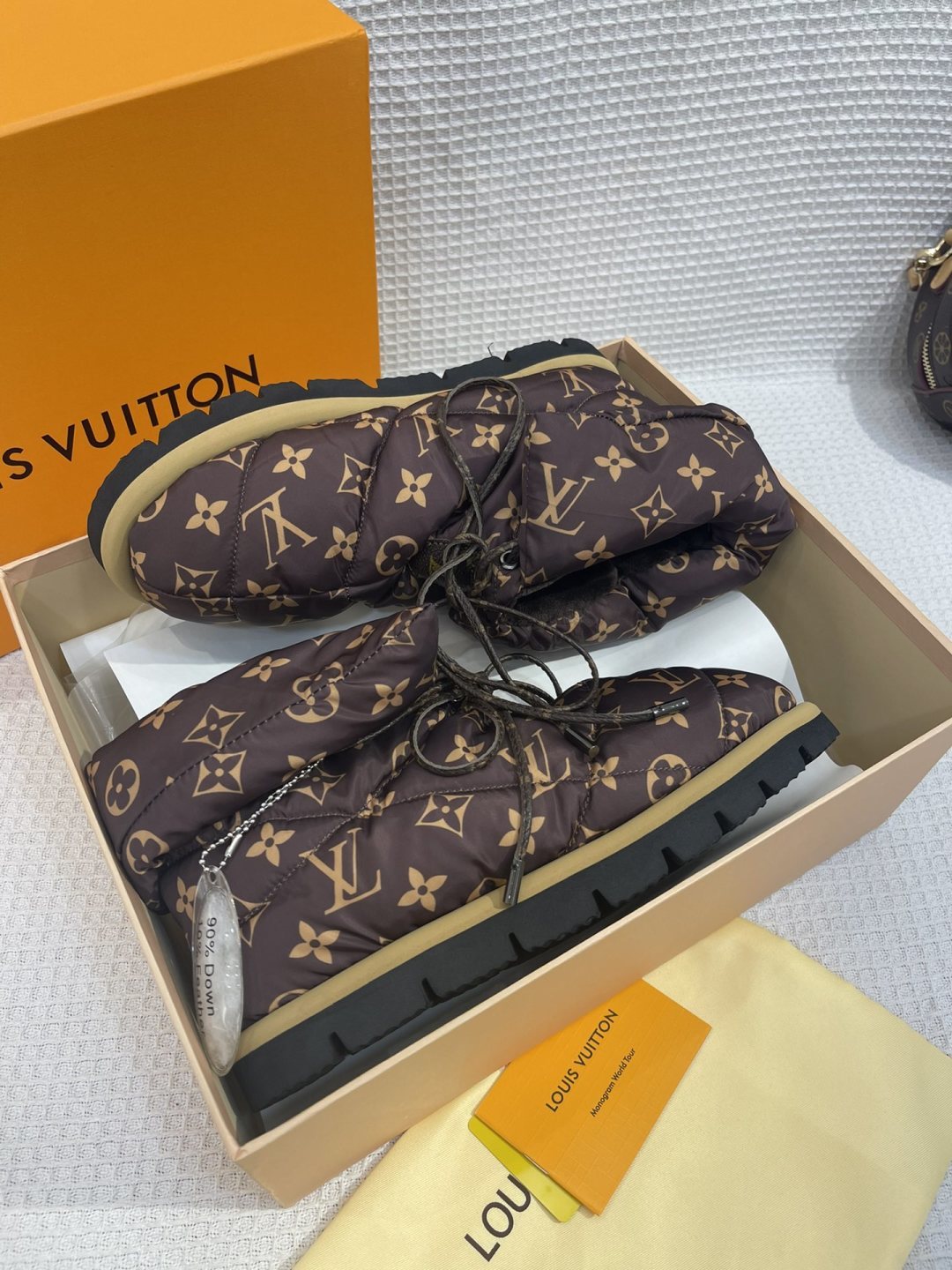 LV Pillow Boots - Brown Monogram Puffer Mid-Calf Boots