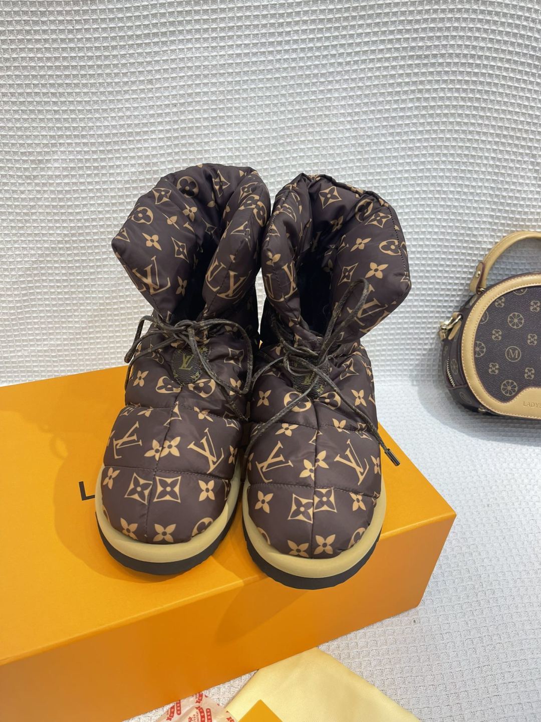 LV Pillow Boots - Brown Monogram Puffer Mid-Calf Boots