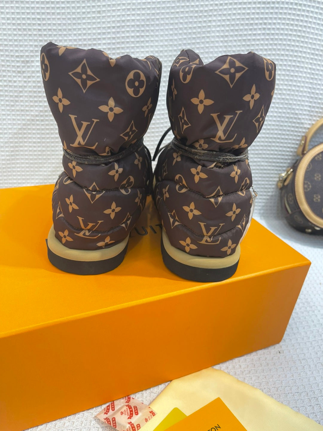 LV Pillow Boots - Brown Monogram Puffer Mid-Calf Boots
