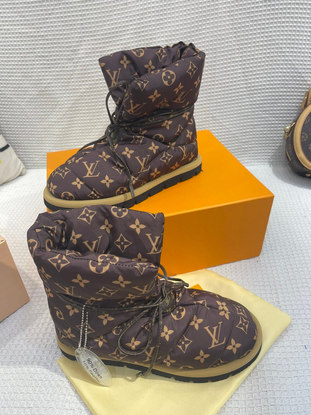LV Pillow Boots - Brown Monogram Puffer Mid-Calf Boots