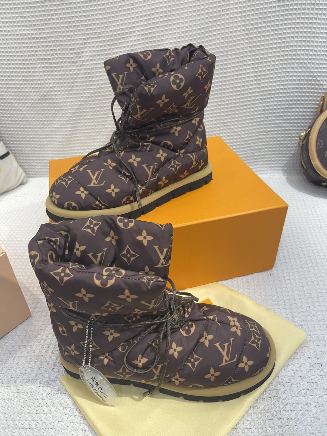 LV Pillow Boots - Brown Monogram Puffer Mid-Calf Boots