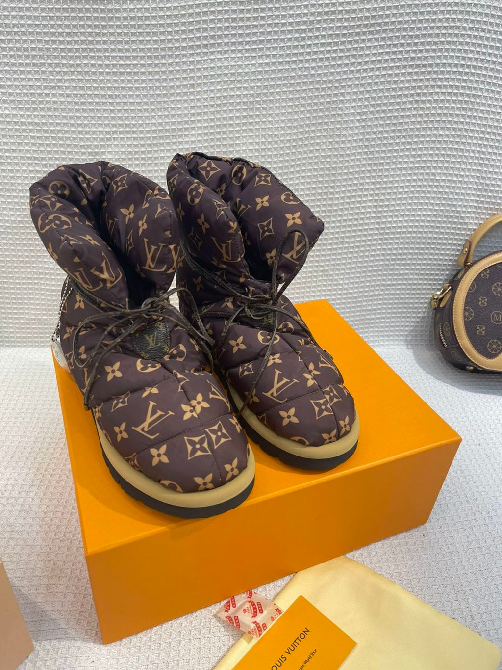 LV Pillow Boots - Brown Monogram Puffer Mid-Calf Boots