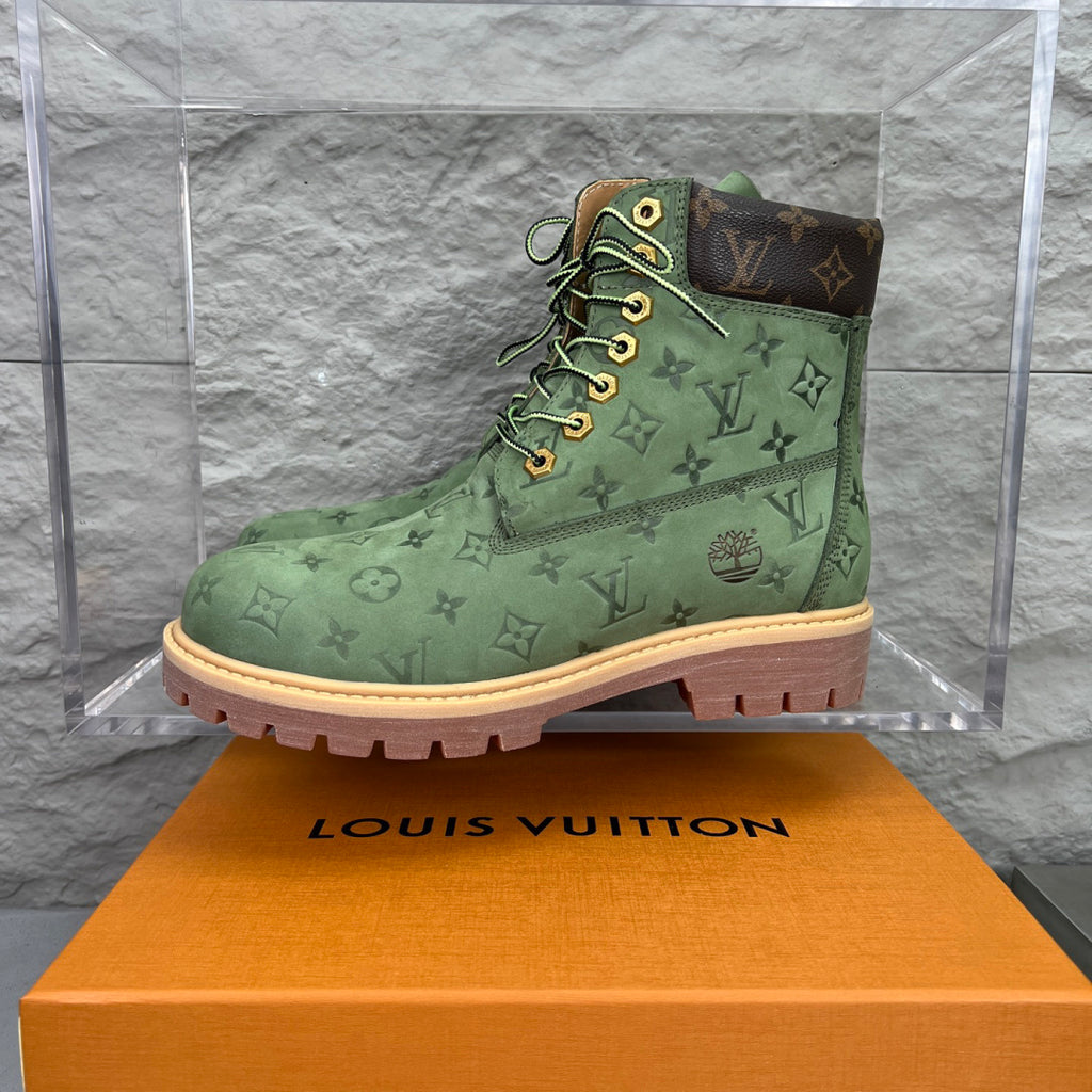 LV x Timberland Boots - Olive Green Monogram Collaboration