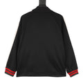 Gucci “GUCCI” Block Letter Jacquard Tape Zip-Up Track Jacket — Black