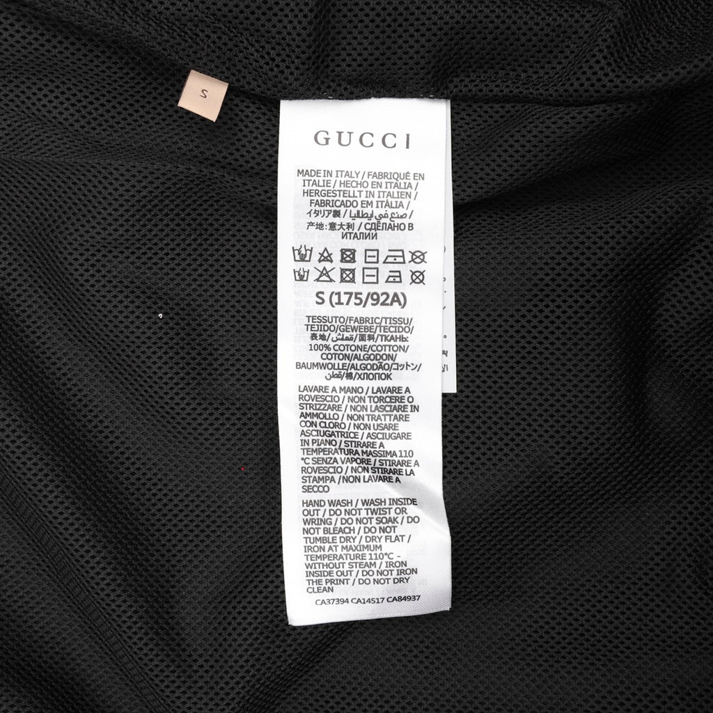 Gucci Interlocking GG Rubber Patch Web Stripe Zip-Up Track Jacket — Black