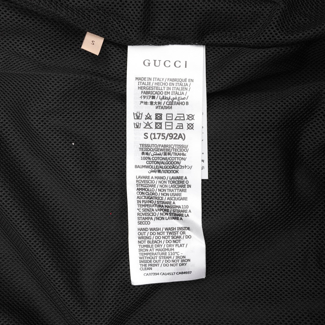 Gucci Interlocking GG Rubber Patch Web Stripe Zip-Up Track Jacket — Black