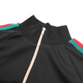 Gucci Interlocking GG Rubber Patch Web Stripe Zip-Up Track Jacket — Black