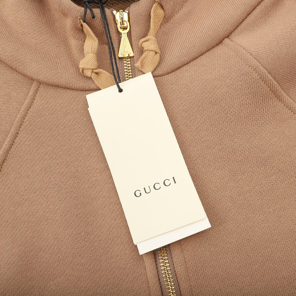 Gucci Web Stripe Logo Patch Half-Zip Hoodie
