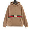 Gucci Web Stripe Logo Patch Half-Zip Hoodie