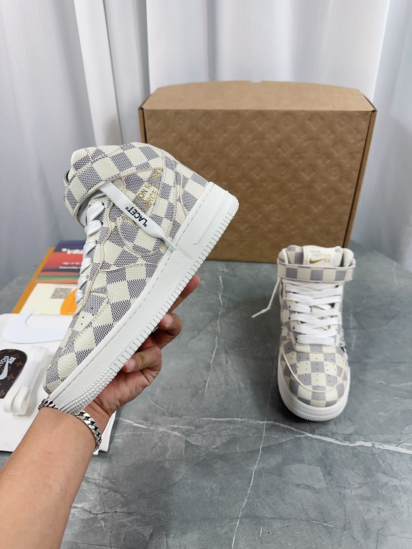 Louis Vuitton Rivoli High-Top Sneaker - White Damier Azur Graffiti