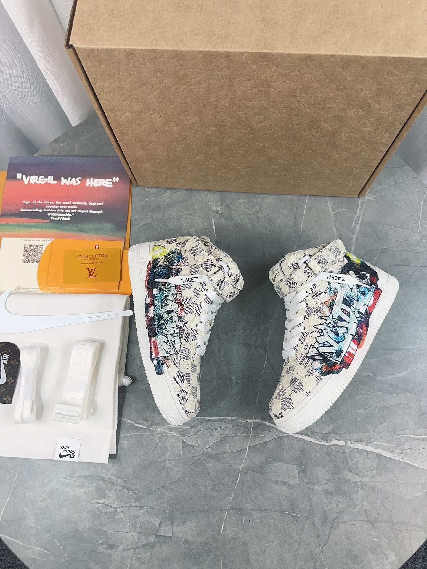 Louis Vuitton Rivoli High-Top Sneaker - Damier Azur Graffiti & Blue